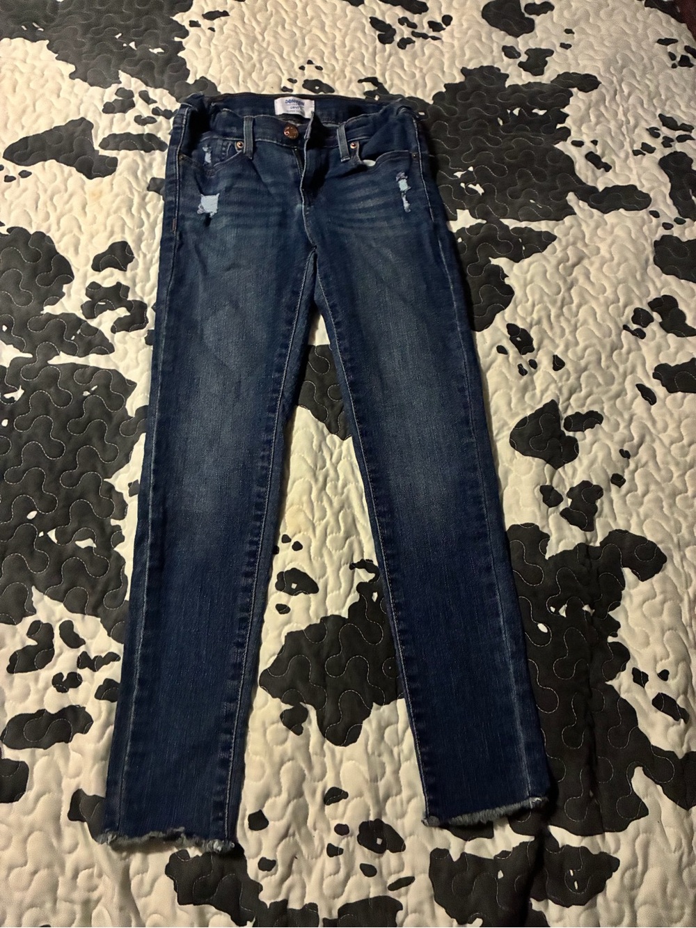 Denizen from Levi's Girls Dark Blue Distressed Skinny Jeans